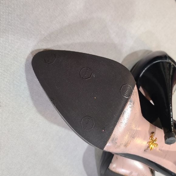 PRADA Patent Leather Pointed Toe Stiletto Heel Classic Platform Pump 36 - Picture 9 of 11